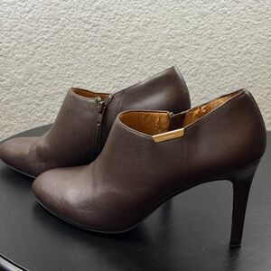 Coach Brown Leather Ankle Boots